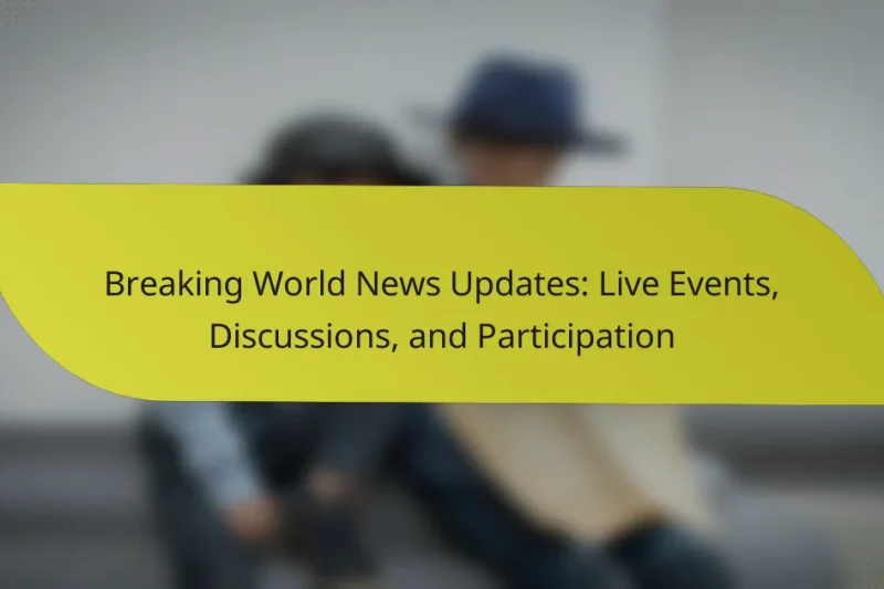 Breaking World News Updates: Live Events, Discussions, and Participation